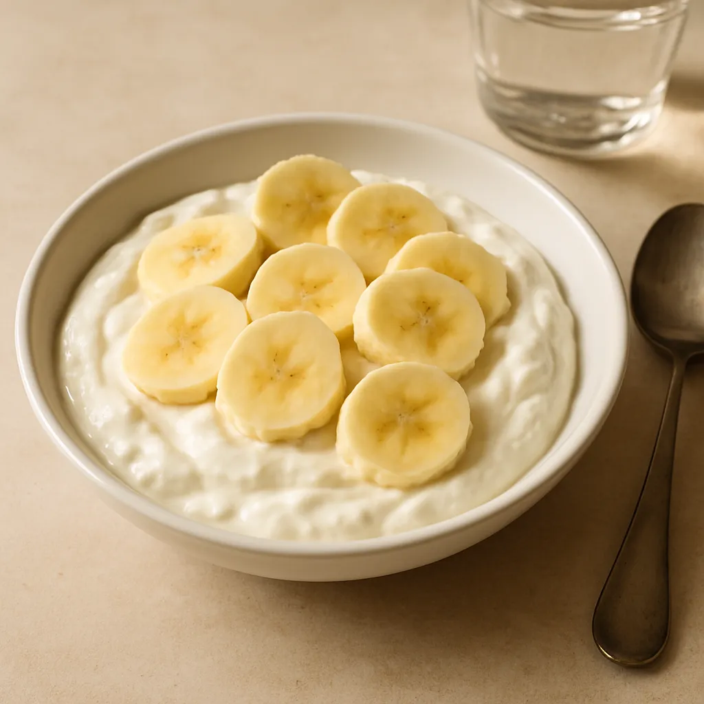 Magere kwark met banaan